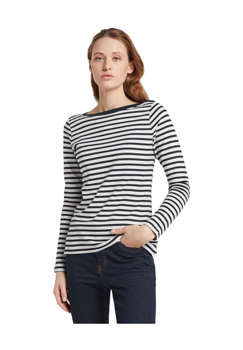 Klassisches Gestreiftes Langarmshirt