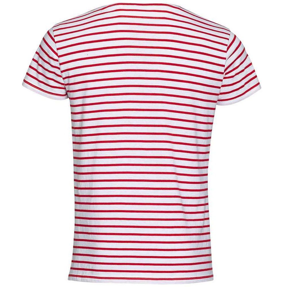 Klassisches gestreiftes Baumwoll-T-Shirt im Marine-Look