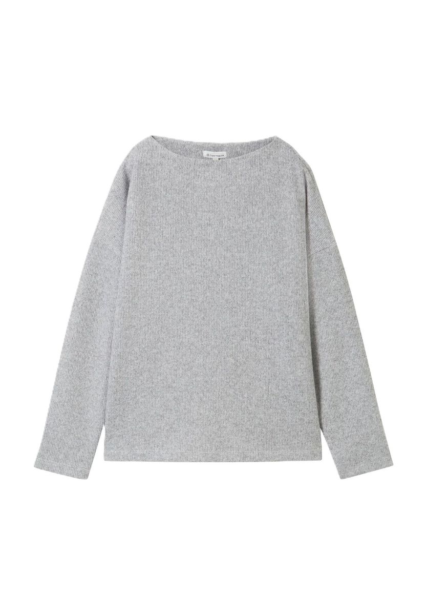 Langärmeliges Sweatshirt mit Rippstrick