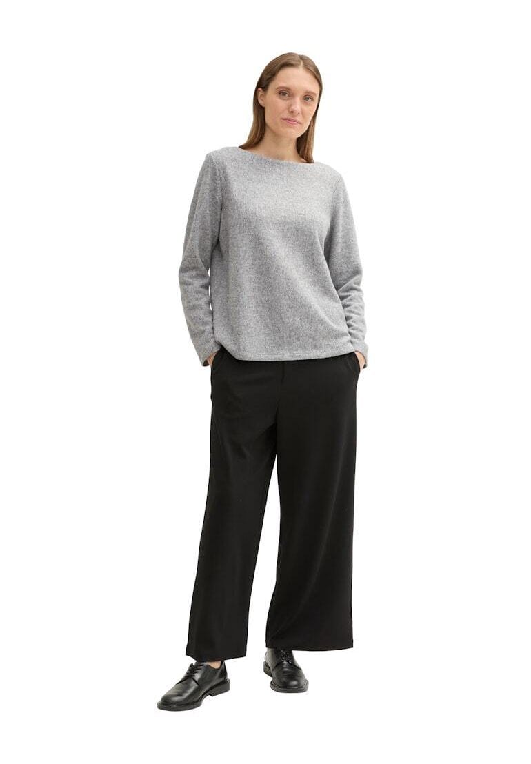 Langärmeliges Sweatshirt mit Rippstrick