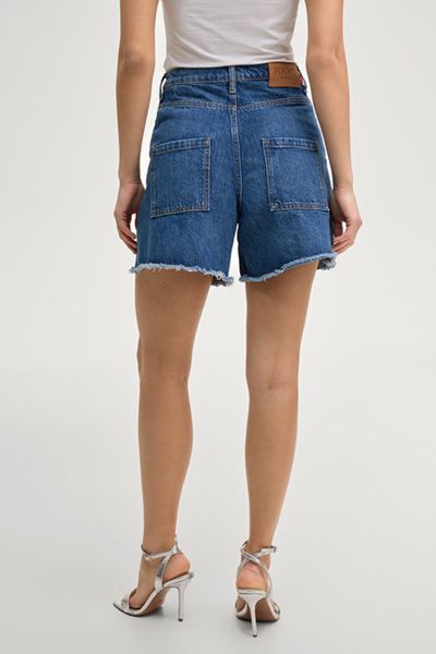 Joop! Esther Jeansshorts mit Bundfalten und ausgefranstem Saum