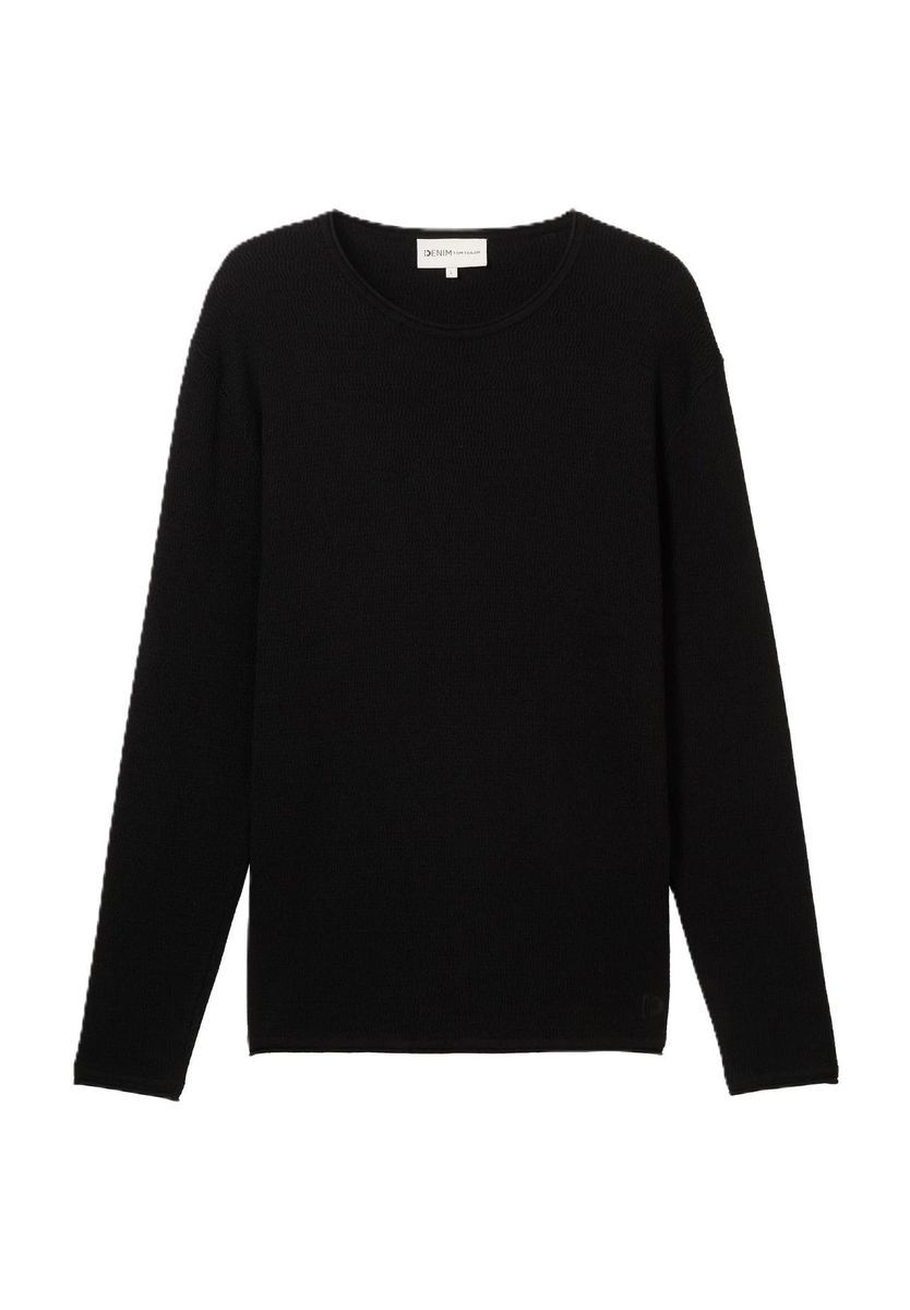 Klassischer Rundhals Strickpullover aus Baumwolle