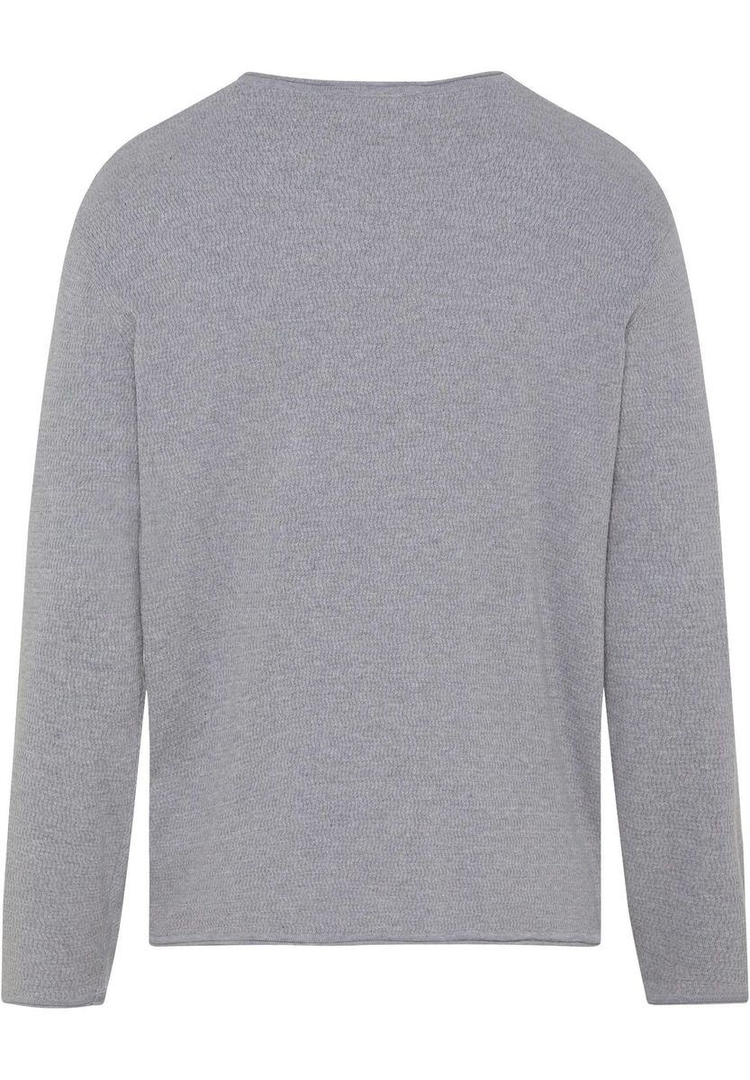 Strukturierter Baumwollpullover mit Rundhalsausschnitt