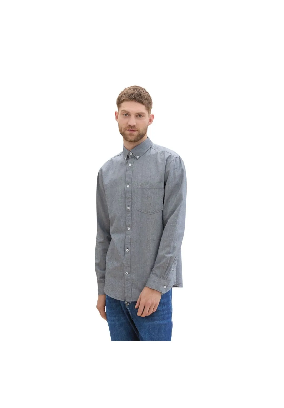 Klassisches Chambray Langarmhemd
