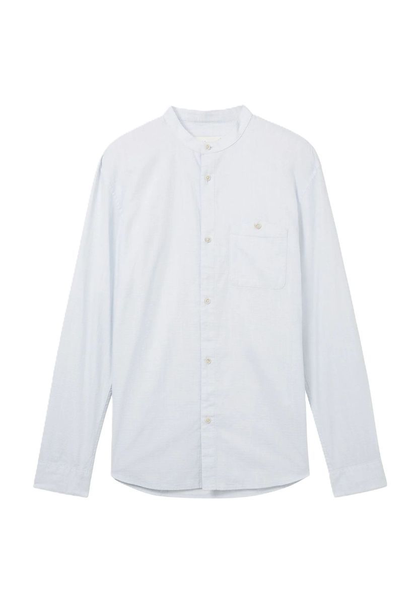 Herren Langarm Stehkragen Hemd