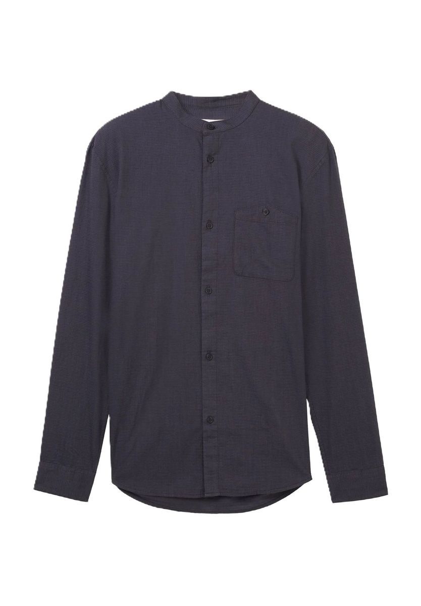 Herren Langarm Stehkragen Hemd