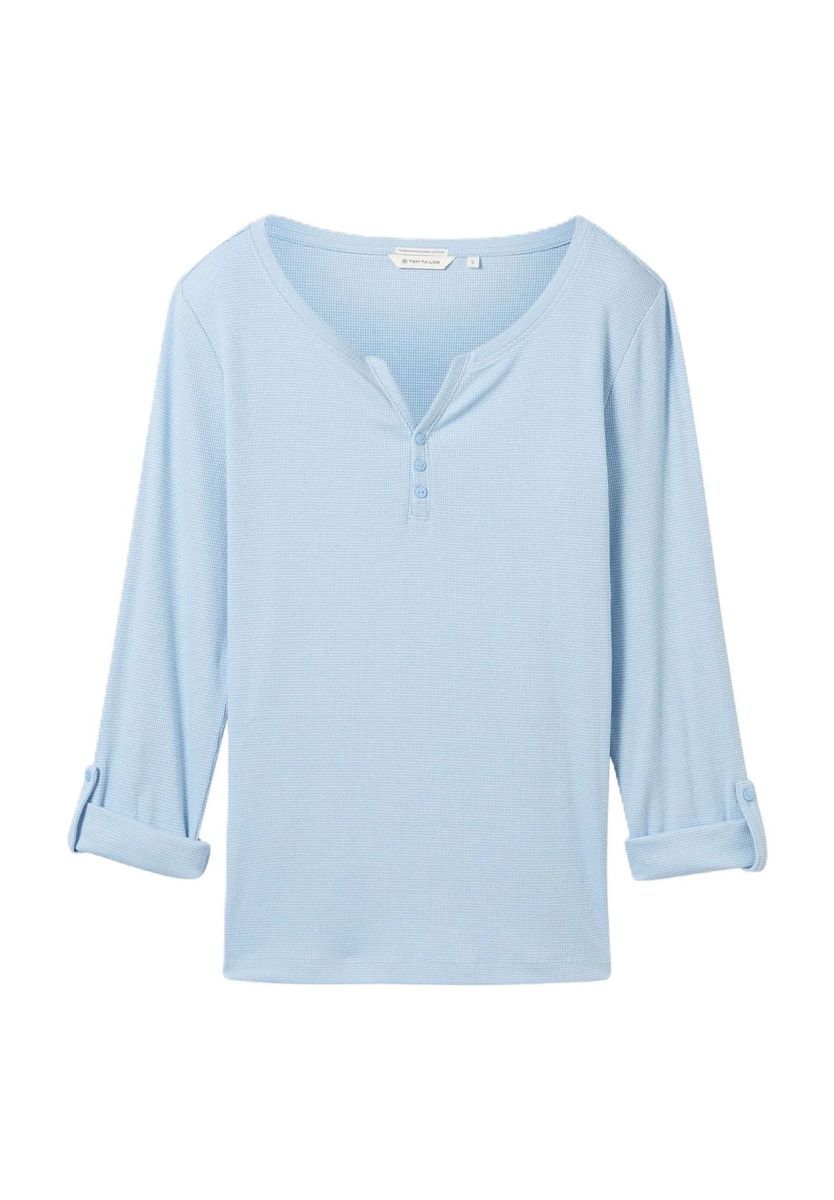 Hellblaues Henley-Shirt mit Knopfleiste