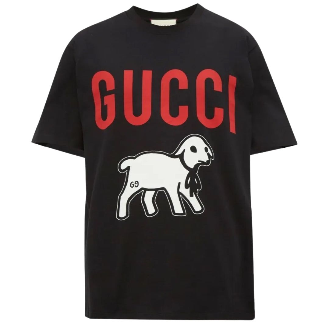 Oversize T-Shirt mit Lamm-Grafik
