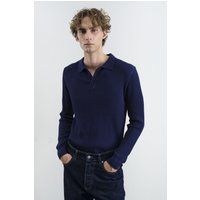 Langärmliges Poloshirt aus Rippstrick