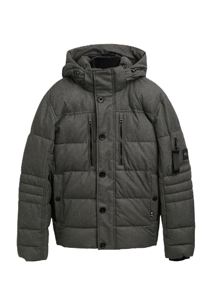 Kapuzen-Pufferjacke mit Reißverschlusstaschen