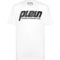 T-Shirt mit Strassbesatz und Racing-Motiv