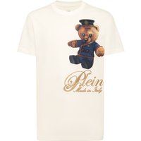 Baumwoll-T-Shirt mit Teddybär-Stickerei