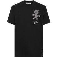 Baumwoll-T-Shirt mit Strass-Teddybär