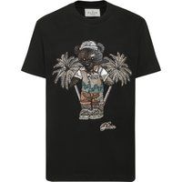 T-Shirt mit Strass-Teddybär-Grafik
