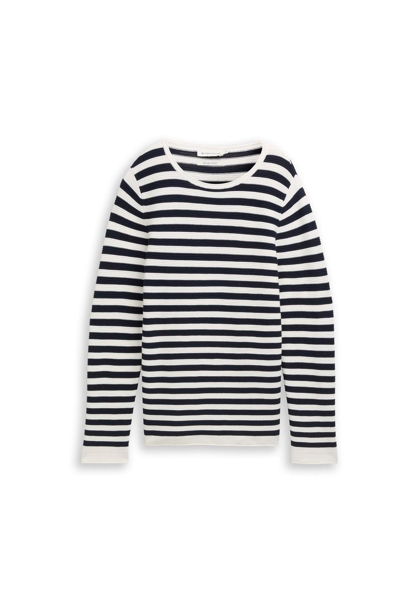 Klassisches gestreiftes Baumwoll-Strickoberteil