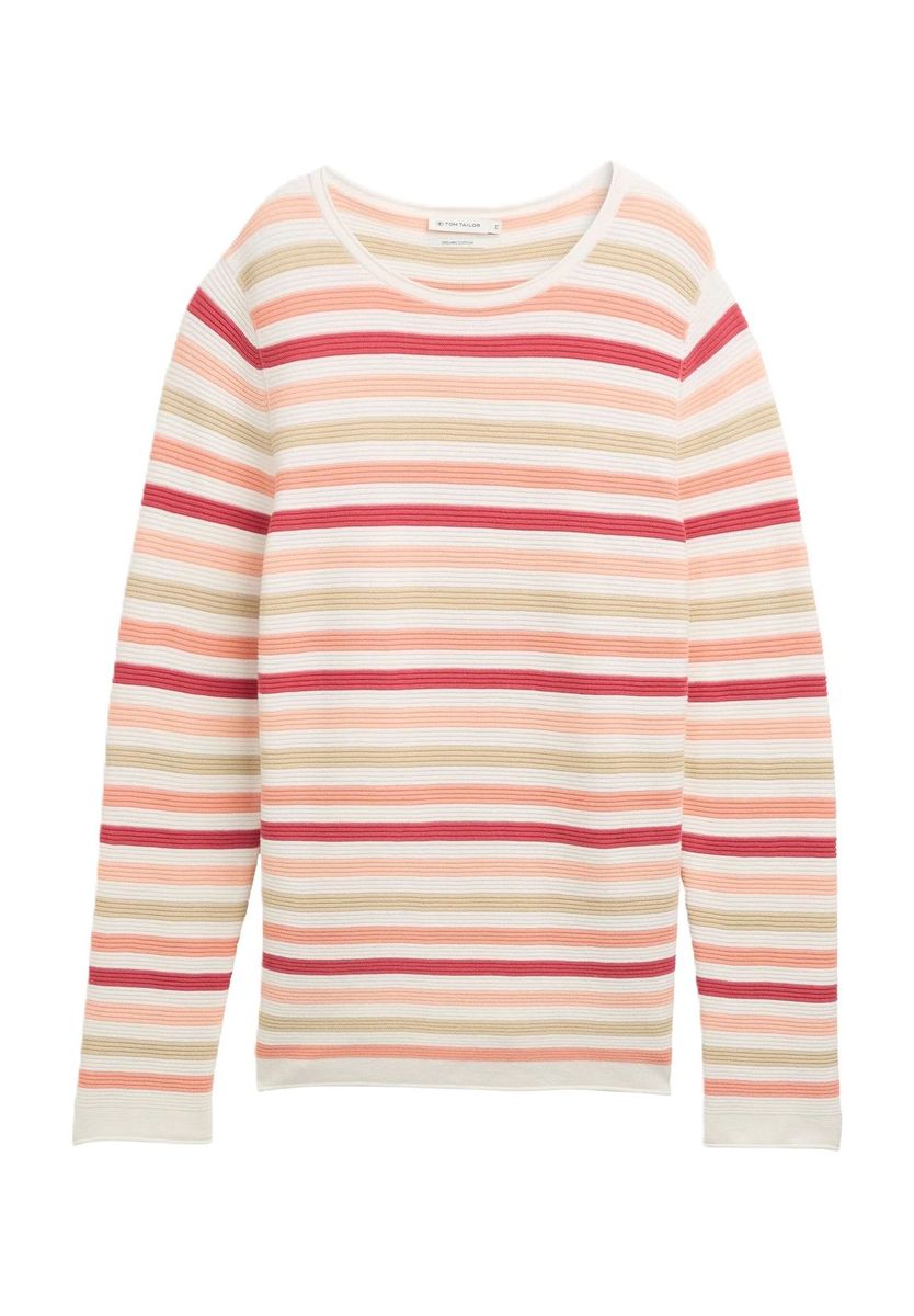 Gestreifter Strickpullover aus Bio-Baumwolle