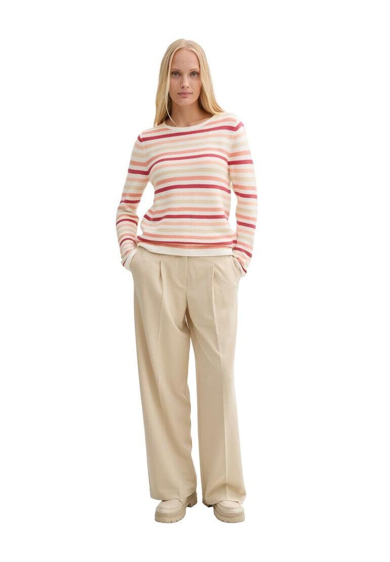 Gestreifter Strickpullover aus Bio-Baumwolle