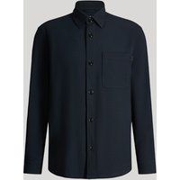 Overshirt Kalan in Marineblaues, leichtes Hemd aus Viskosemischung