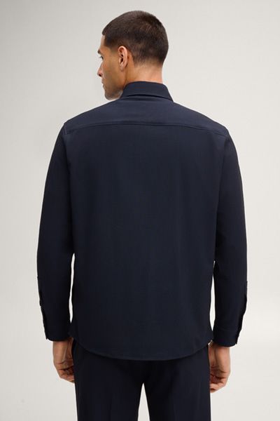 Overshirt Kalan in Marineblaues, leichtes Hemd aus Viskosemischung