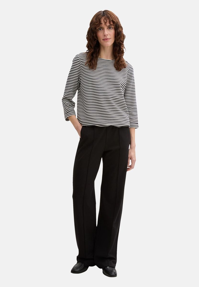 Gestreiftes Langarmshirt mit Kordelzug