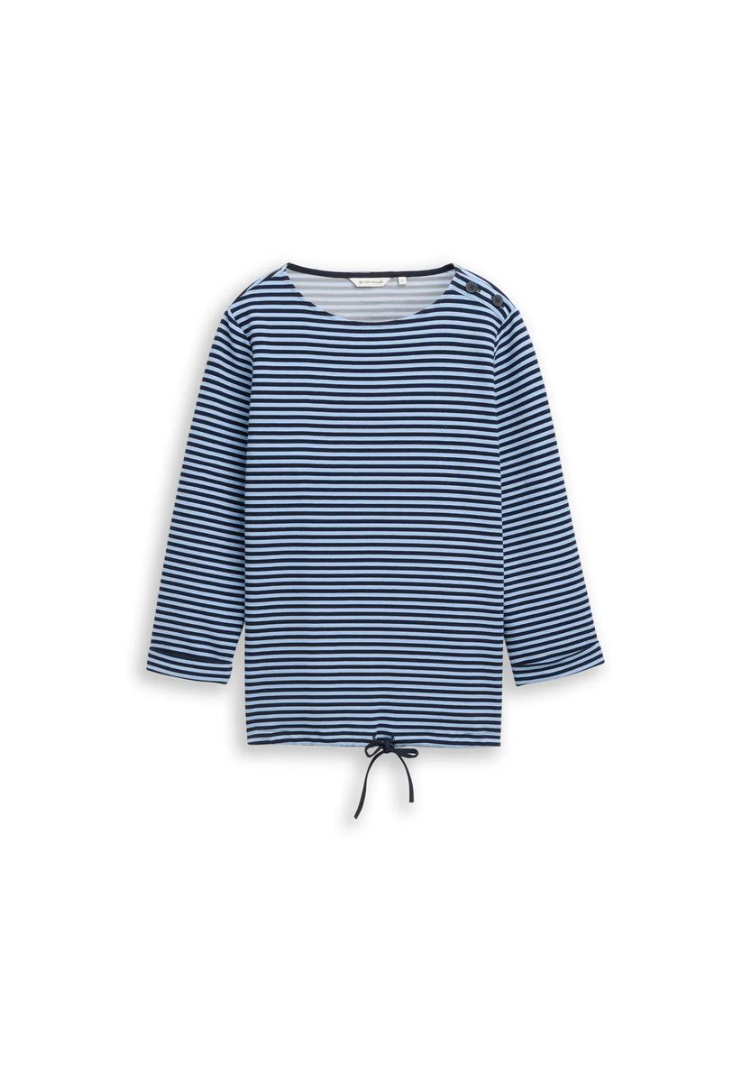 Gestreiftes Langarmshirt mit Kordelzug
