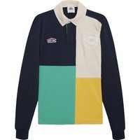 Farbblock-Rugbyshirt mit langen Ärmeln