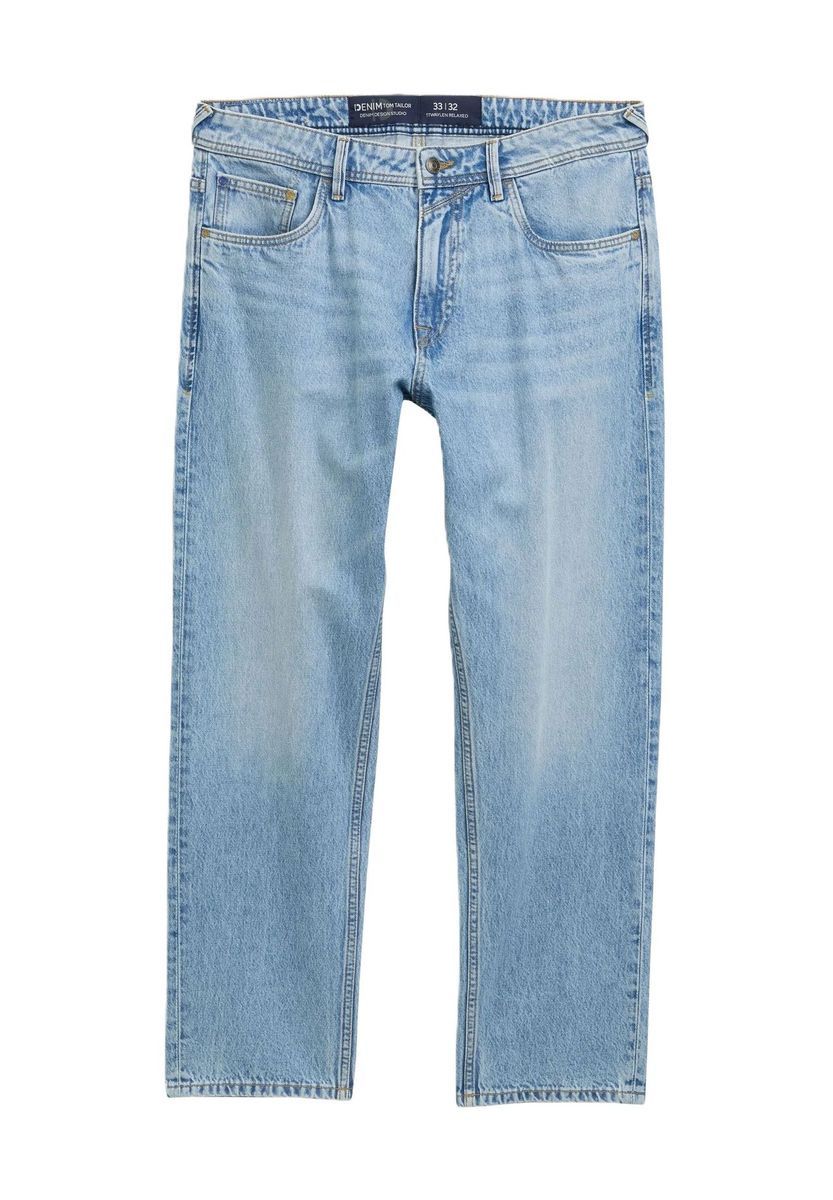 Jeans mit heller Waschung und regulärer Passform