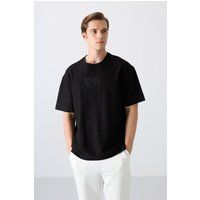 Übergroßes T-Shirt mit Logo-Stickerei