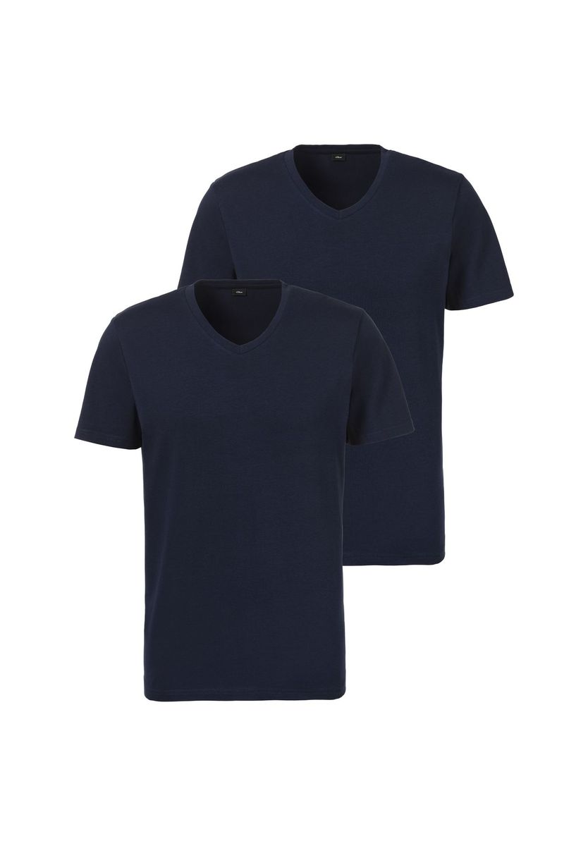 Herren Basic V-Ausschnitt T-Shirt Doppelpack