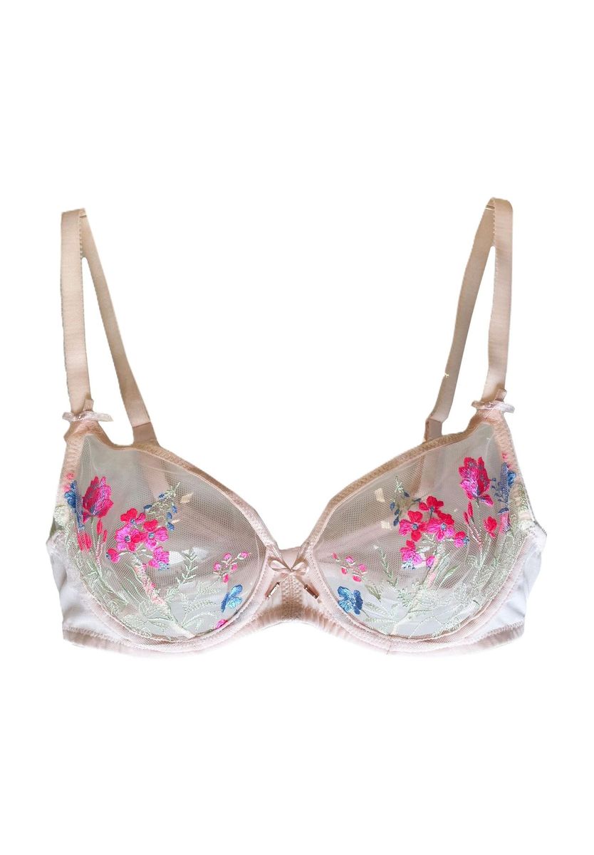 Floraler, bestickter Bügel-BH