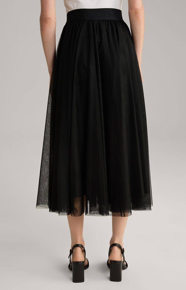 JOOP! Schwarzer Tüllrock mit Logo-Bund und Banddetail