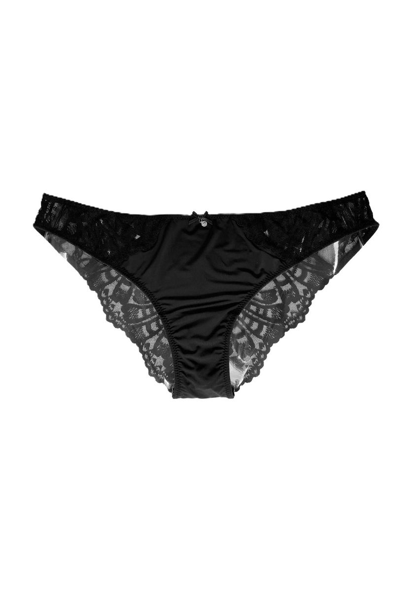 Bikini-Slip mit Spitzenbesatz