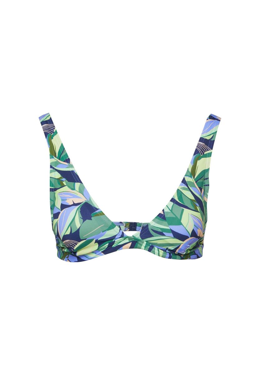 Triangel-Bikini-Top mit tropischem Druck