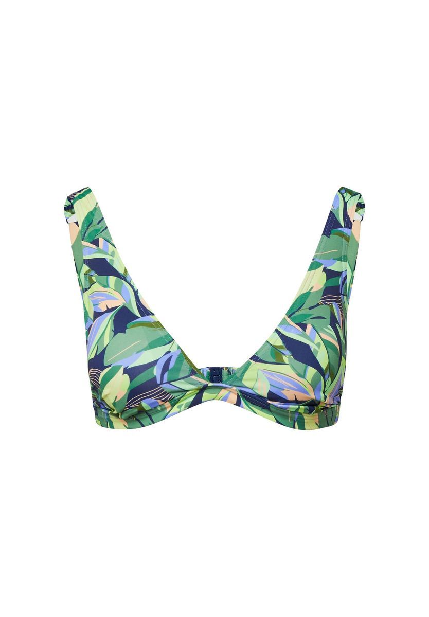 Triangel-Bikini-Oberteil mit tropischem Print