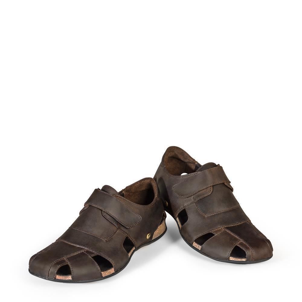 Halboffene Geölte Ledersandalen