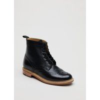 Klassische Lederstiefel mit Brogue-Muster