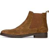 Minimalistische Chelsea-Boots aus braunem Wildleder