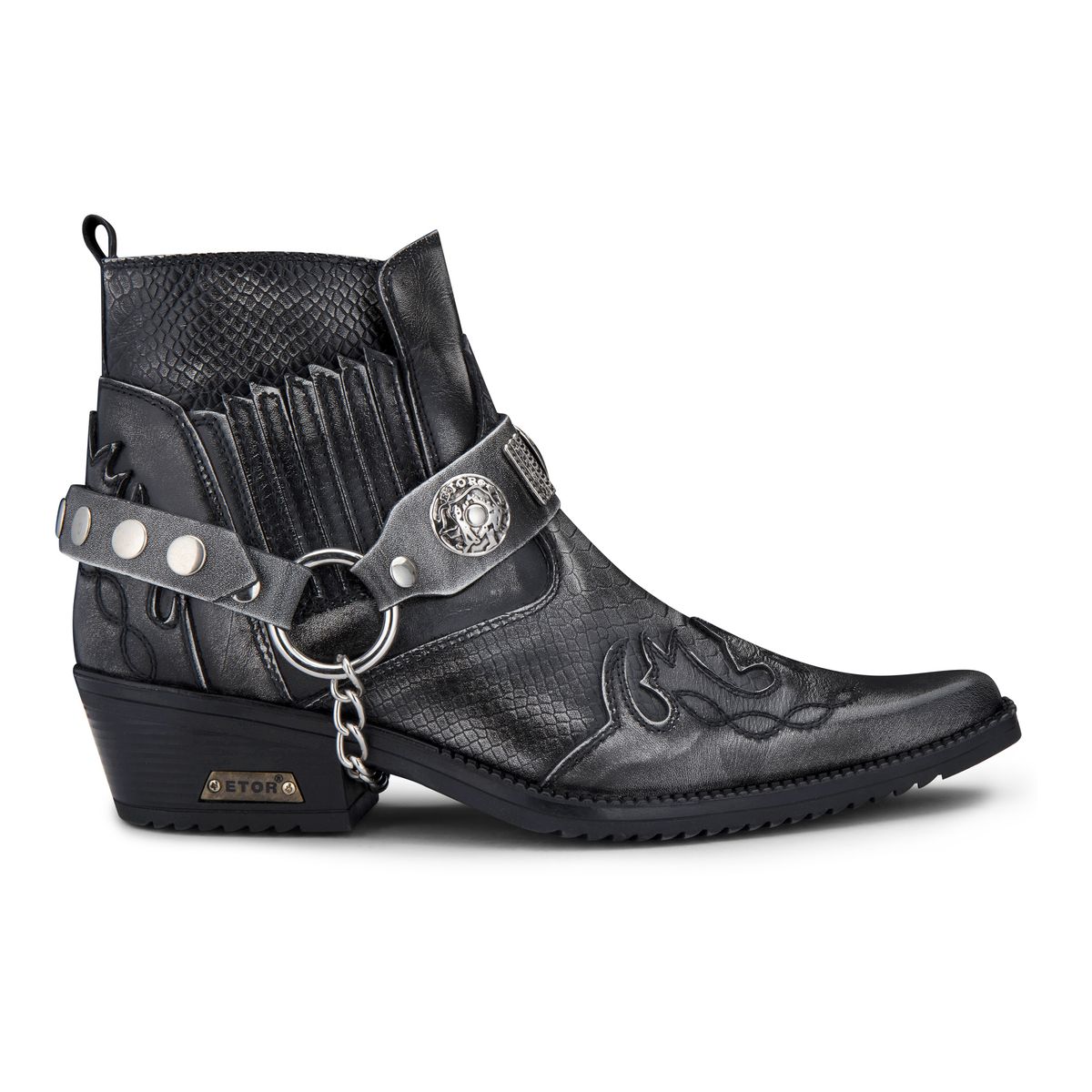 Winklepicker Cowboy-Stiefeletten in Schlangenoptik