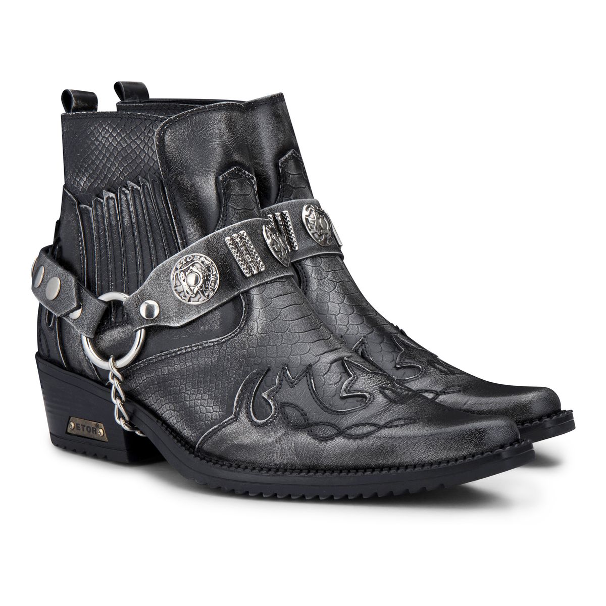 Winklepicker Cowboy-Stiefeletten in Schlangenoptik