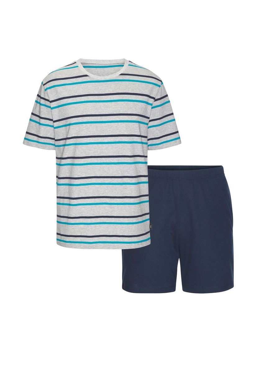 Gestreiftes Baumwoll-Jersey-Pyjama-Set