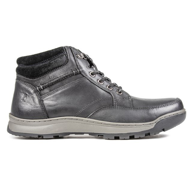 Leder-Stiefeletten mit gepolstertem Kragen