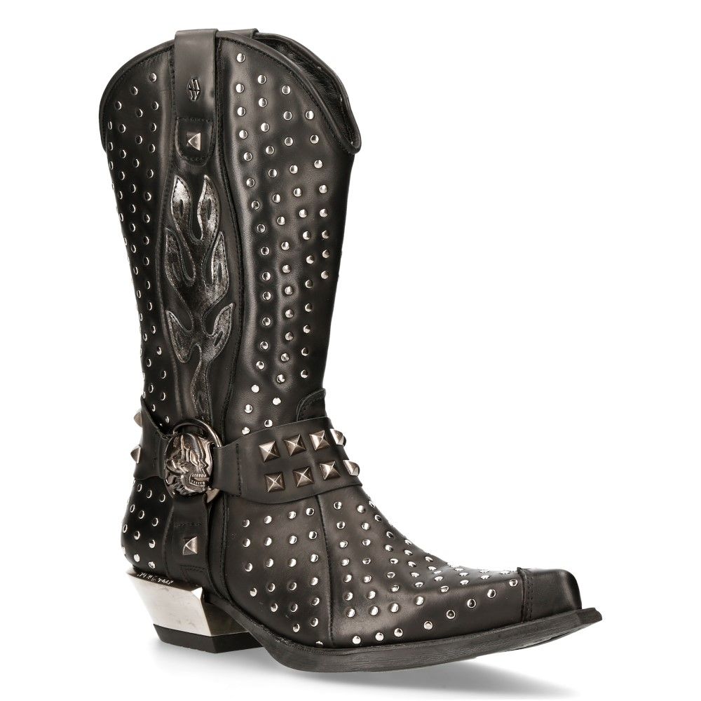Besetzte Cowboystiefel mit Totenkopf-Detail