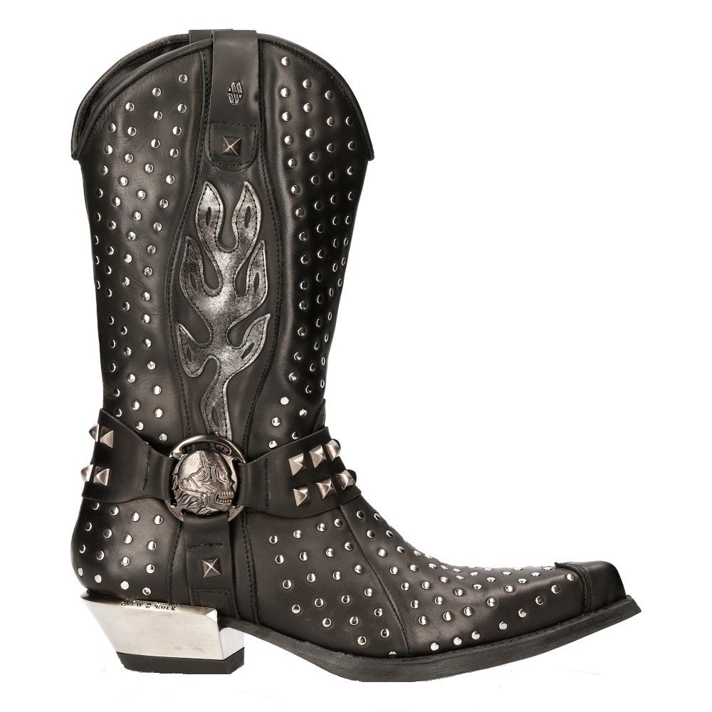 Besetzte Cowboystiefel mit Totenkopf-Detail