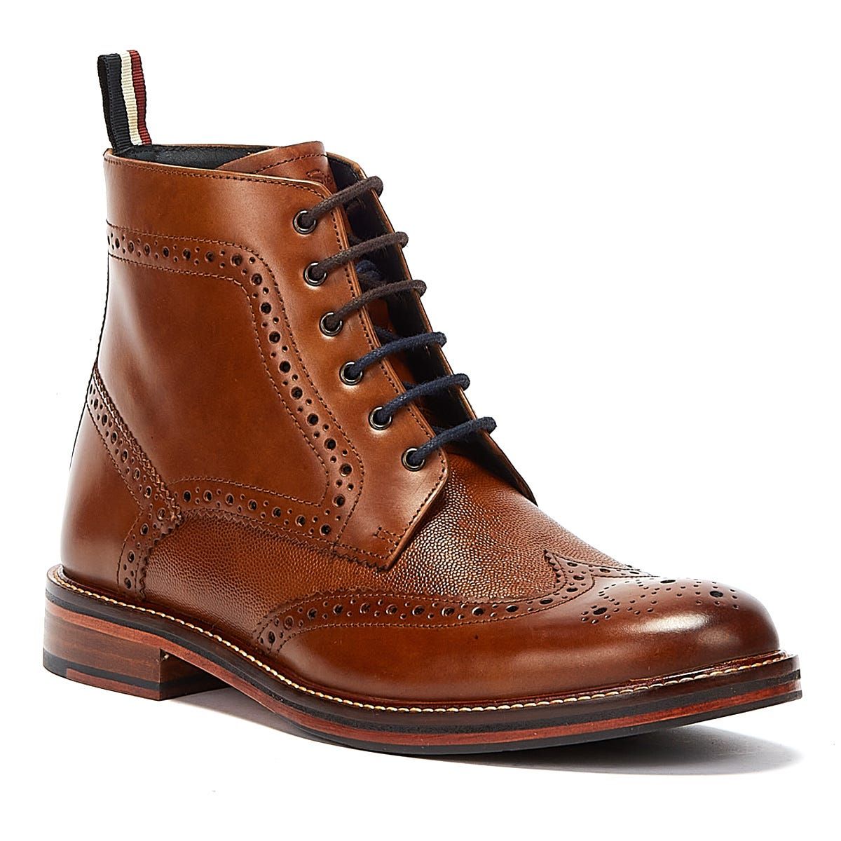 Klassische Brogue-Lederstiefel