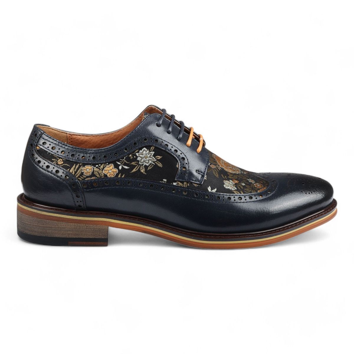 Leder-Brogues mit floralem Muster