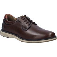 Leder-Schnürschuh mit Kontrastsohle