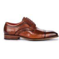 Polierte Derby-Schuhe mit Kappenbesatz