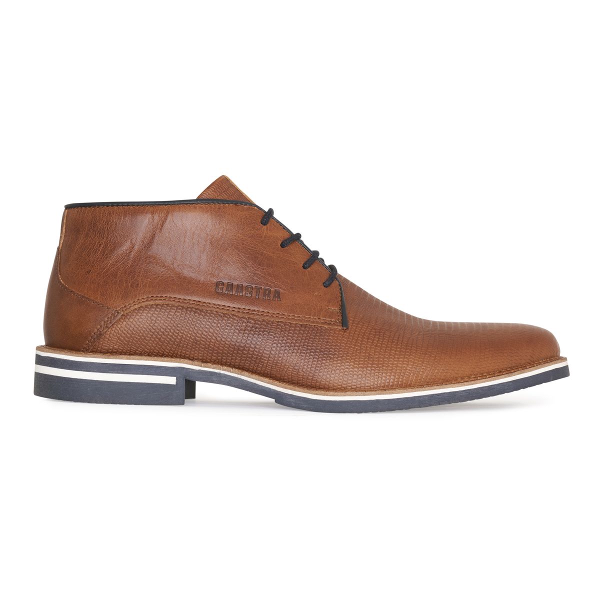 Halbhohe Derby-Schuhe aus strukturiertem Leder