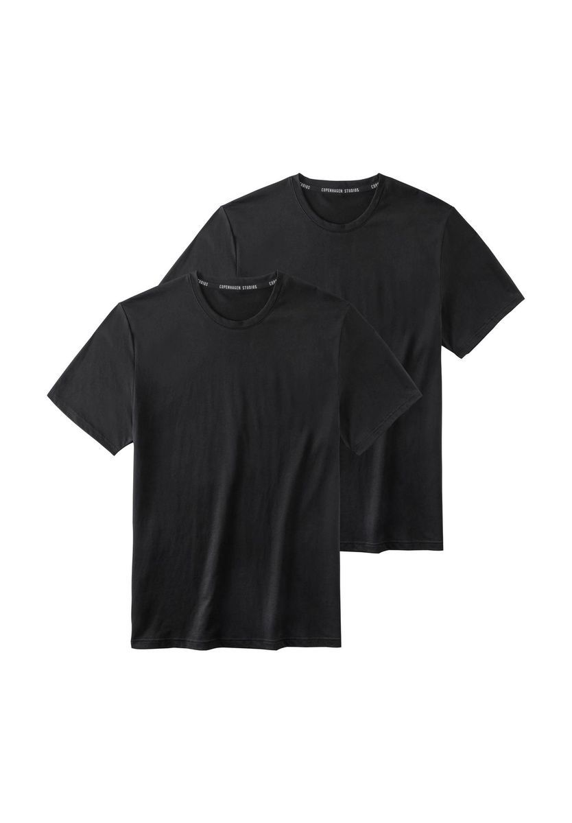 Klassisches schwarzes Bio-Baumwoll T-Shirt Set