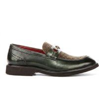 Loafer mit Fischgrät-Tweed und Trense